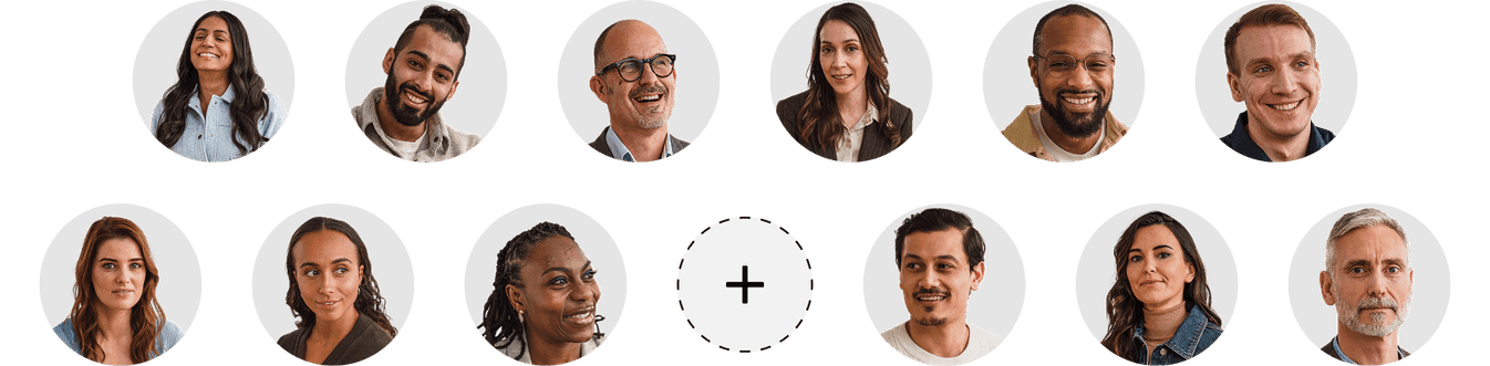 Rows of practitioner portraits, a growing verified network
